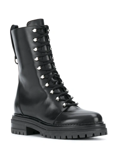 Shop Sergio Rossi Lace-up Combat Boots In Black