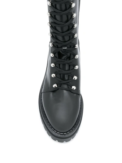 Shop Sergio Rossi Lace-up Combat Boots In Black