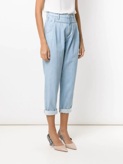 Shop Amapô Ice Cropped Jeans In Blue