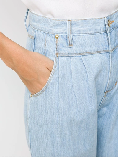 Shop Amapô Ice Cropped Jeans In Blue