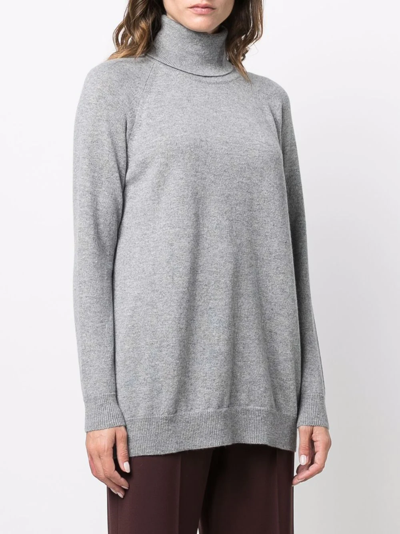 Shop Drumohr Roll Neck Cashmere Jumper In Grey