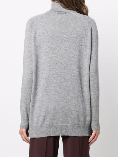 Shop Drumohr Roll Neck Cashmere Jumper In Grey