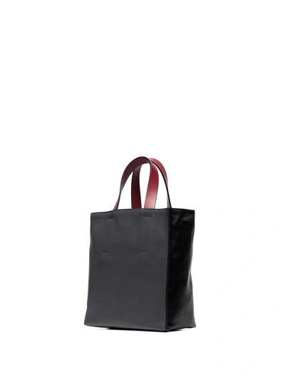 Shop Marni Museo Leather Tote Bag In Black