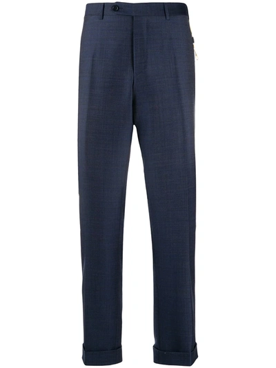 Shop Canali Slim-fit Tailored Trousers In Blue