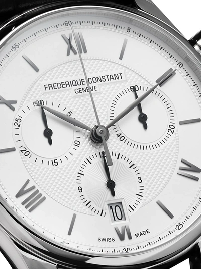 Shop Frederique Constant Classics Quartz Chronograph 40mm In Silver