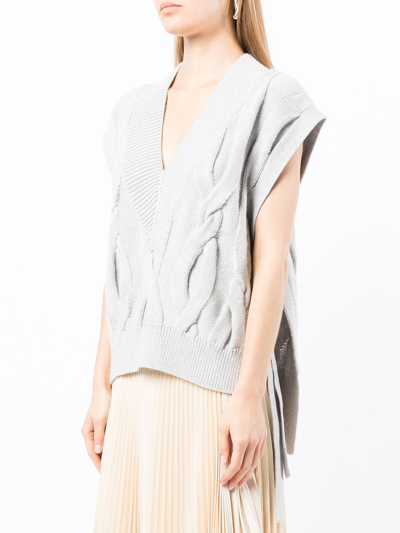 Shop Onefifteen X Beyond The Radar Cable Knit Vest In Blue