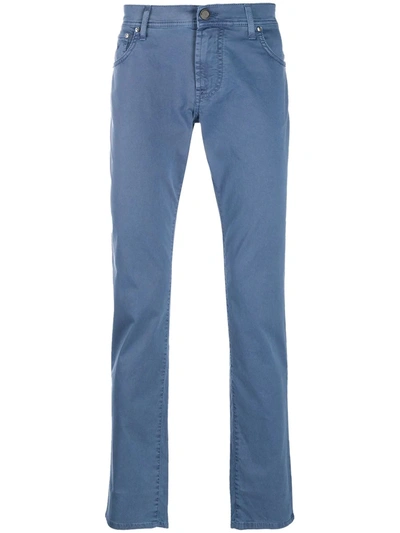 Shop Corneliani Straight Leg Trousers In Blue