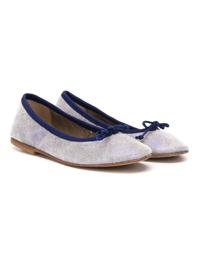 Shop Pèpè Bow Detailed Ballerina Shoes In Blue