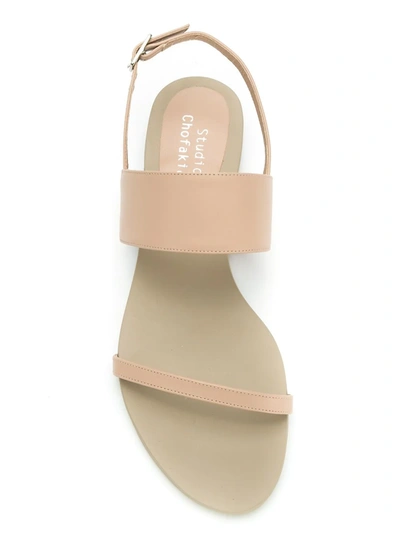 Shop Studio Chofakian Flat Sandals In Neutrals