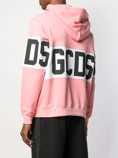 Shop Gcds Logo Printed Hoodie In Pink