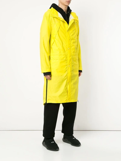 Shop Makavelic Mot Long Raincoat In Yellow