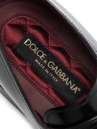 Shop Dolce & Gabbana Brushed Leather Monk Shoes In Black