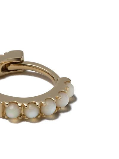 White Bird 18kt Gold Ismène Mother Of Pearl Single Hoop Earring In Gold