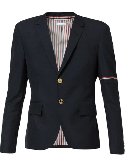 Shop Thom Browne Rwb Selvedge Armband Sport Coat In Blue