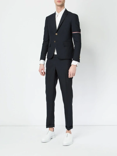 Shop Thom Browne Rwb Selvedge Armband Sport Coat In Blue