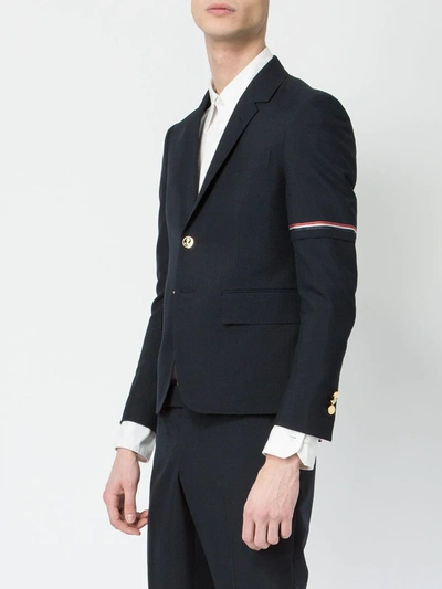 High Armhole Single Breasted Sport Coat With Red, White And Blue Selvedge Arm Placement In School Un