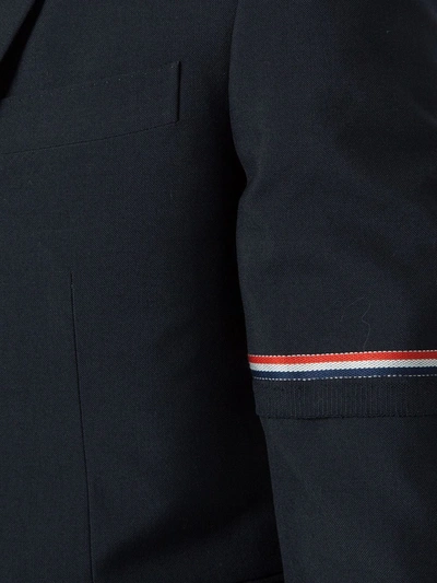 High Armhole Single Breasted Sport Coat With Red, White And Blue Selvedge Arm Placement In School Un