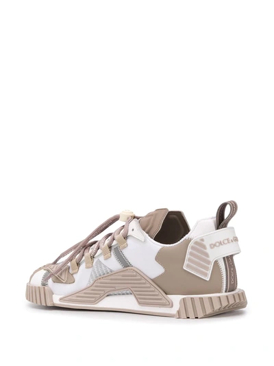 Dolce & Gabbana Portofino Sneakers In Calf Nappa In Neutrals