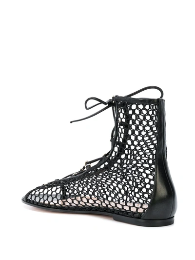 Shop Gianvito Rossi Perforated Lace-up Sandals In Black