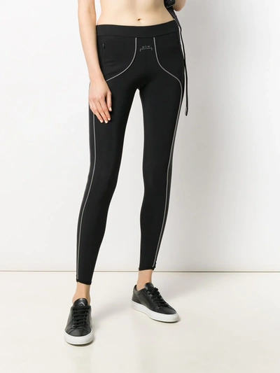 Shop A-cold-wall* Piped Logo Leggings In Black