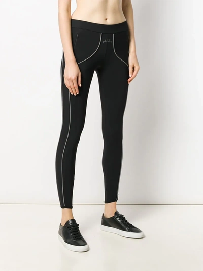 Shop A-cold-wall* Piped Logo Leggings In Black