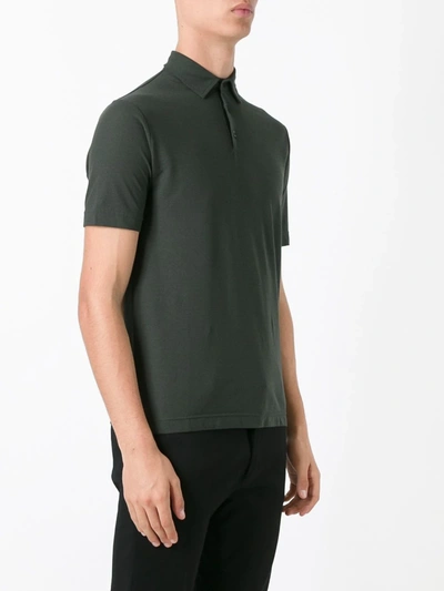 Shop Zanone Shortsleeved Fitted Polo Shirt In Green