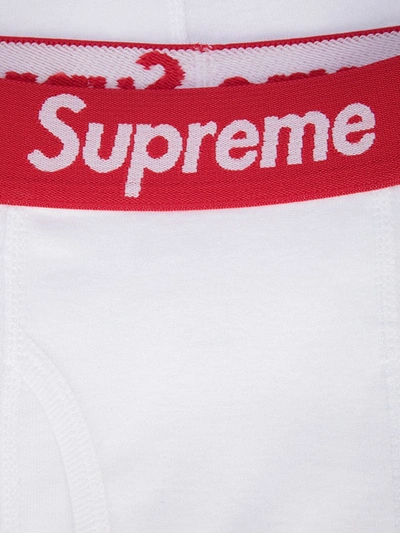 Supreme Four-pack Hanes Boxer Briefs In White