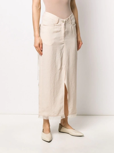 Shop Nanushka Decorative Pocket Maxi Skirt In Neutrals