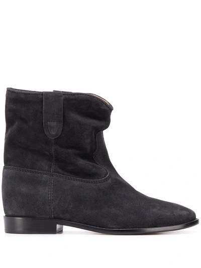 Shop Isabel Marant Crisi Suede Ankle Boots In Black