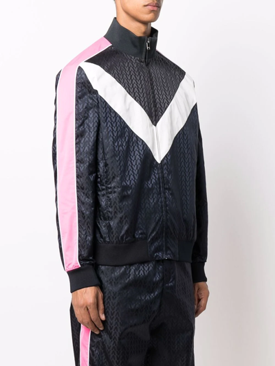Valentino Navy Logo-jacquard Shell Track Jacket In Blau