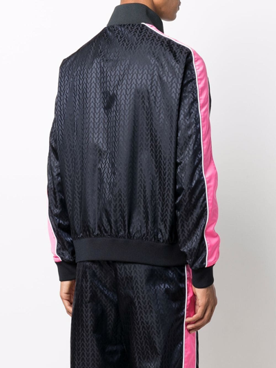 Valentino Navy Logo-jacquard Shell Track Jacket In Blau