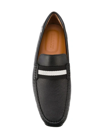 Bally Textured Leather Driving Shoes In Black