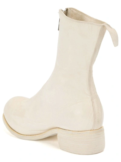 Shop Guidi Front-zip Ankle Boots In White