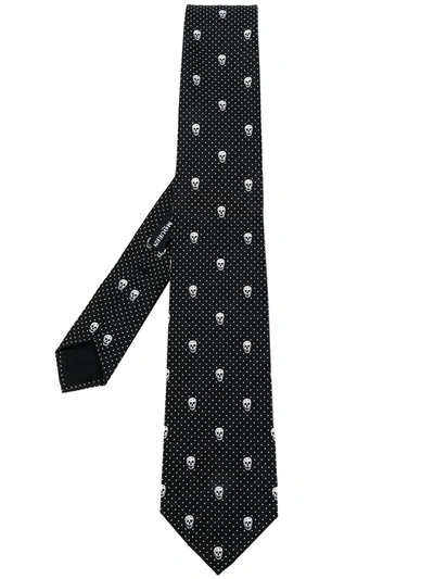 Shop Alexander Mcqueen Skull-print Tie In Black