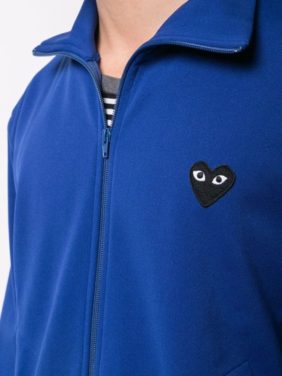 Shop Comme Des Garçons Play Heart Logo Track Jacket In Blue