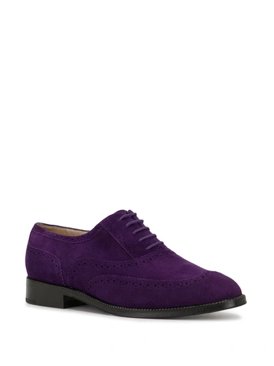Pre-owned Chanel 1990s Cc Textured Brogues In Purple