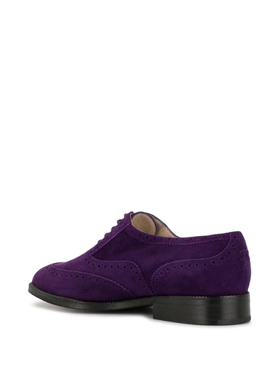 Pre-owned Chanel 1990s Cc Textured Brogues In Purple