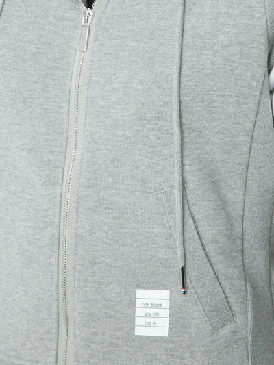 Shop Thom Browne 4-bar Striped Cotton Hoodie In Grey