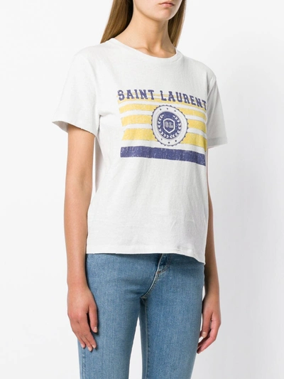 Shop Saint Laurent Université Printed T-shirt In White