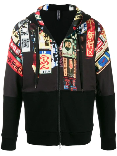 Shop Neil Barrett Tokyo Print Hoodie In Black