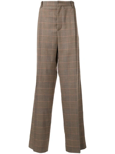 Shop Botter Classic Check Trousers In Brown