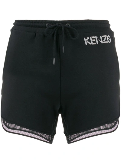 Shop Kenzo Mesh-trimmed Shorts In Black