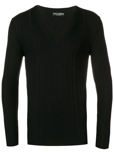Shop Dolce & Gabbana V-neck Jumper In Black