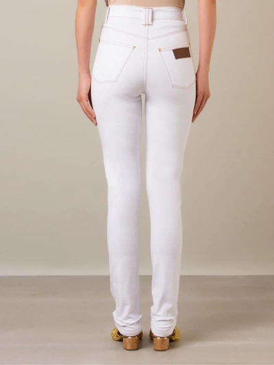 Shop Amapô High Waist Skinny Trousers In White