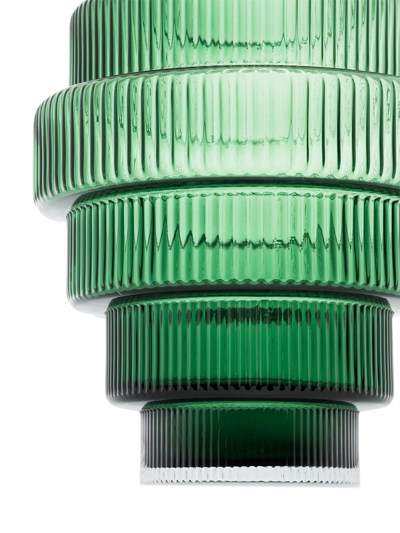 Pols Potten Steps Ribbed Vase In Green