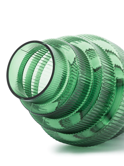 Pols Potten Steps Ribbed Vase In Green