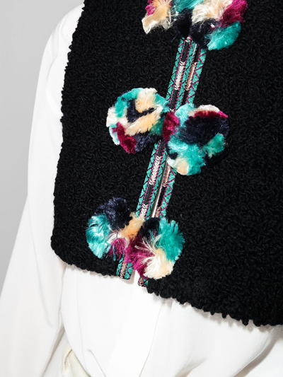 Shop Isabel Marant Pompom-detail Knitted Vest In Black