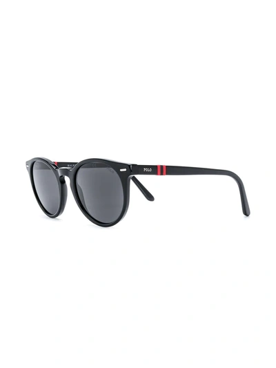 Shop Polo Ralph Lauren Round Frame Sunglasses In Black