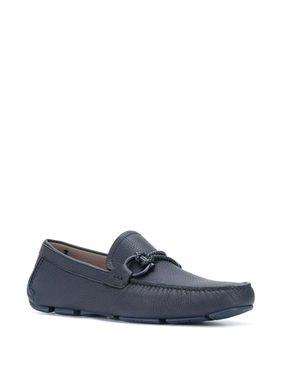 Shop Ferragamo Gancini Moccasin Driver Shoes In Blue