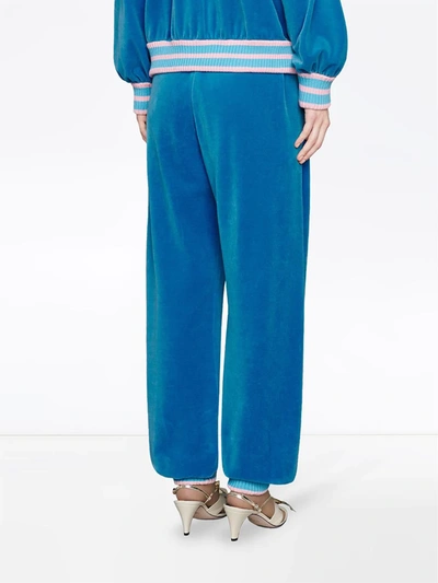 Shop Gucci Chenille Jogging Pant In Blue